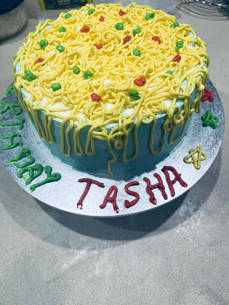 Noodle Birthday Cake